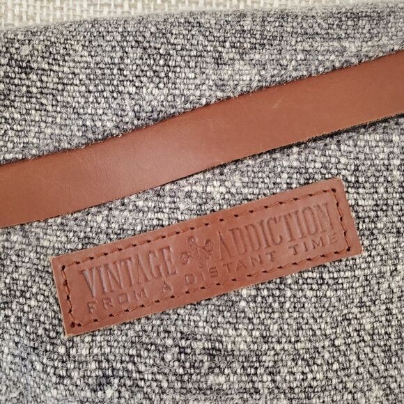 NEW! Vintage Addiction Fold-Over Jute Crossbody Bag - Grey - Picture 10 of 13